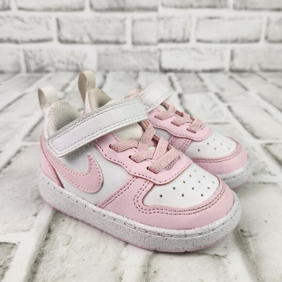 Nike Court Borough Low Recraft Baby Toddler Sz 5C Pink Sneakers Hool Loop DV5458 - Picture 1 of 10